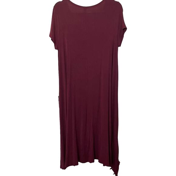 CY FASHION CAP SLEEVE, HIGH-LOW ASYMMETRICAL MAXI DRESS, WOMENS, M, CRANBERRY - Picture 4 of 10